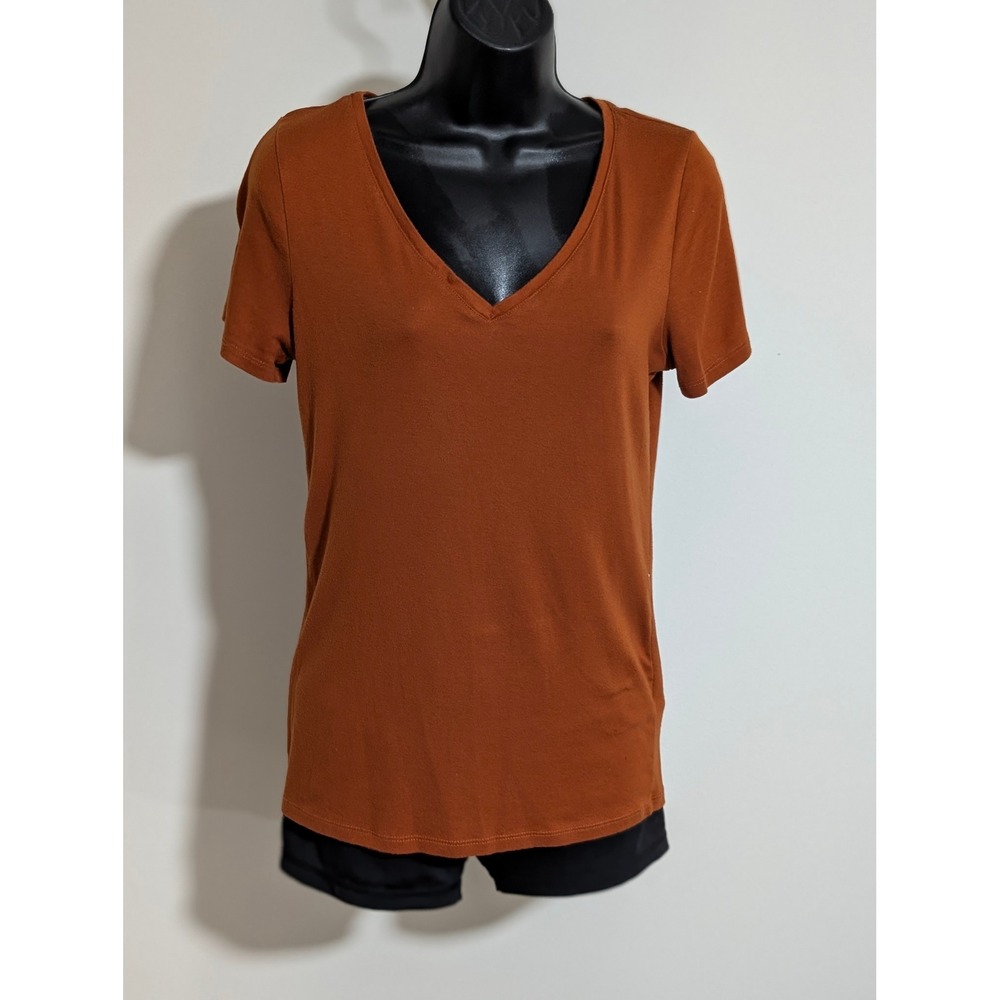 A New Day V-Neck T-Shirt Basic Tee Casual Short Sleeve Top Small